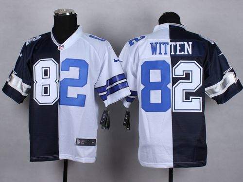 Nike Cowboys #82 Jason Witten Navy Blue/White Men's Stitched NFL Elite Split Jersey