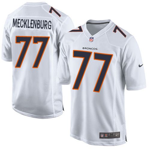Nike Broncos #77 Karl Mecklenburg White Men's Stitched NFL Game Event Jersey