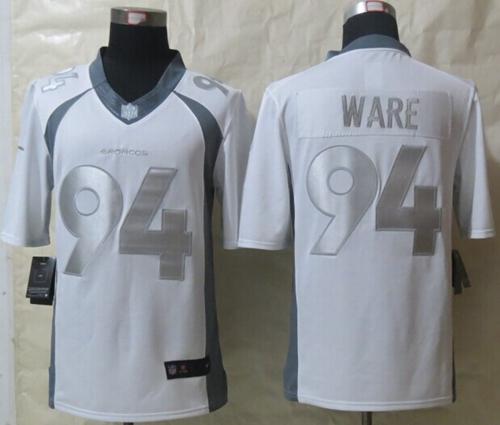 Nike Broncos #94 DeMarcus Ware White Men's Stitched NFL Limited Platinum Jersey