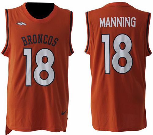 Nike Broncos #18 Peyton Manning Orange Team Color Men's Stitched NFL Limited Tank Top Jersey