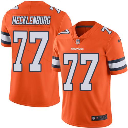 Nike Broncos #77 Karl Mecklenburg Orange Men's Stitched NFL Limited Rush Jersey