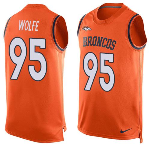 Nike Broncos #95 Derek Wolfe Orange Team Color Men's Stitched NFL Limited Tank Top Jersey