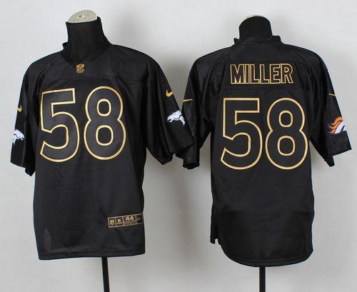 Nike Broncos #58 Von Miller Black Gold No. Fashion Men's Stitched NFL Elite Jersey