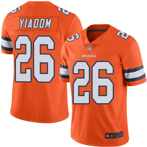 Nike Broncos #26 Isaac Yiadom Orange Men's Stitched NFL Limited Rush Jersey