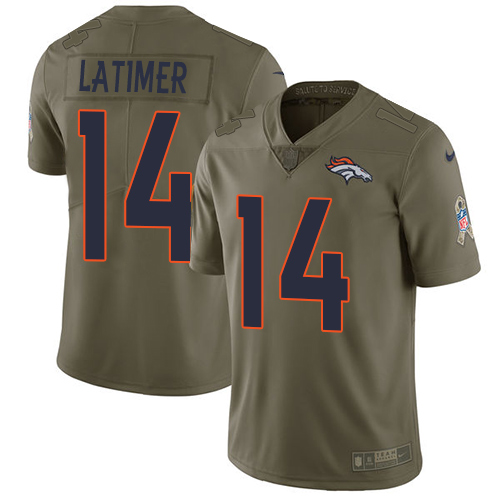 Nike Broncos #14 Cody Latimer Olive Men's Stitched NFL Limited 2017 Salute to Service Jersey
