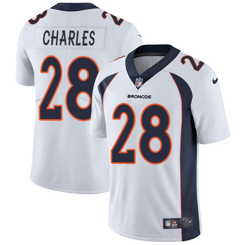 Nike Broncos #28 Jamaal Charles White Men's Stitched NFL Vapor Untouchable Limited Jersey