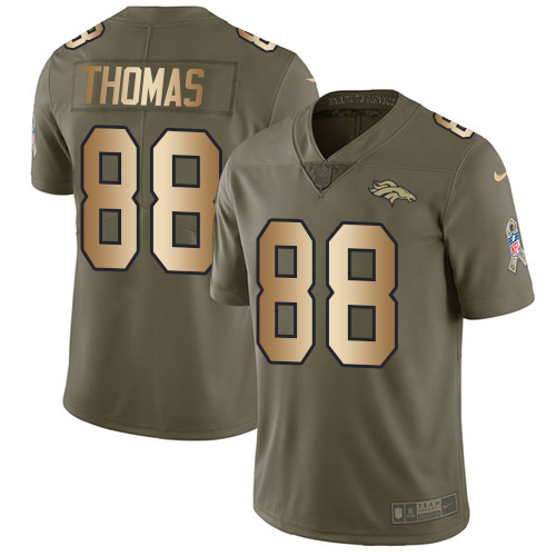 Nike Broncos #88 Demaryius Thomas Olive/Gold Men's Stitched NFL Limited 2017 Salute To Service Jersey