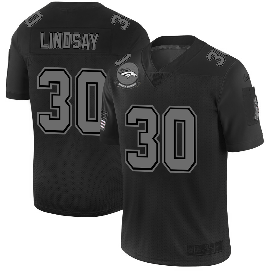 Denver Broncos #30 Phillip Lindsay Men's Nike Black 2019 Salute to Service Limited Stitched NFL Jersey