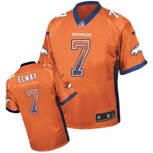 Nike Broncos #7 John Elway Orange Team Color Men's Stitched NFL Elite Drift Fashion Jersey