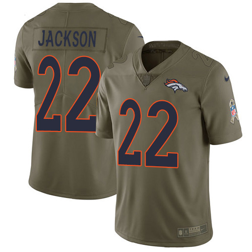 Nike Broncos #22 Kareem Jackson Olive Men's Stitched NFL Limited 2017 Salute To Service Jersey
