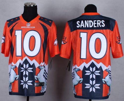 Nike Broncos #10 Emmanuel Sanders Orange Men's Stitched NFL Elite Noble Fashion Jersey