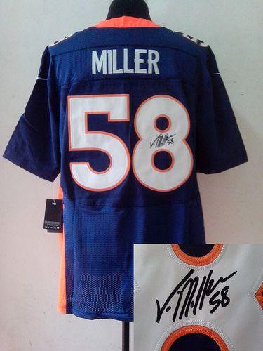 Nike Broncos #58 Von Miller Navy Blue Alternate Men's Stitched NFL Elite Autographed Jersey