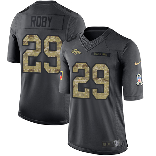 Nike Broncos #29 Bradley Roby Black Men's Stitched NFL Limited 2016 Salute to Service Jersey