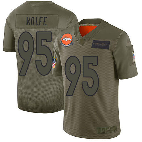 Nike Broncos #95 Derek Wolfe Camo Men's Stitched NFL Limited 2019 Salute To Service Jersey