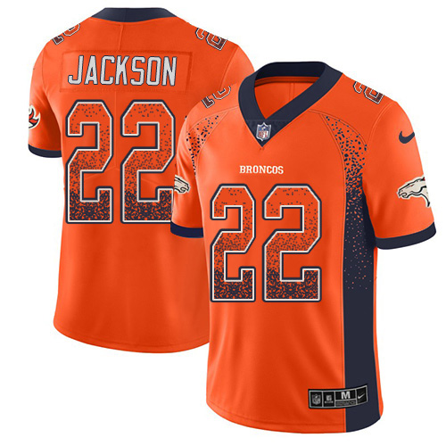 Nike Broncos #22 Kareem Jackson Orange Team Color Men's Stitched NFL Limited Rush Drift Fashion Jersey