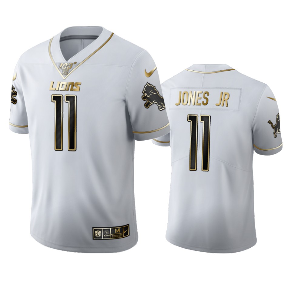 Detroit Lions #11 Marvin Jones Jr Men's Nike White Golden Edition Vapor Limited NFL 100 Jersey