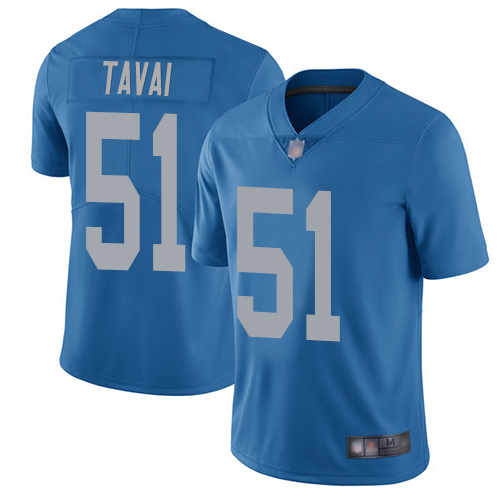 Nike Lions #51 Jahlani Tavai Blue Throwback Men's Stitched NFL Vapor Untouchable Limited Jersey