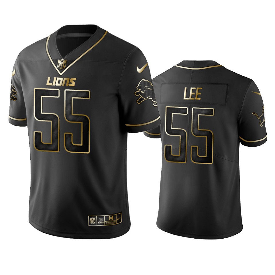 Lions #55 Eric Lee Men's Stitched NFL Vapor Untouchable Limited Black Golden Jersey