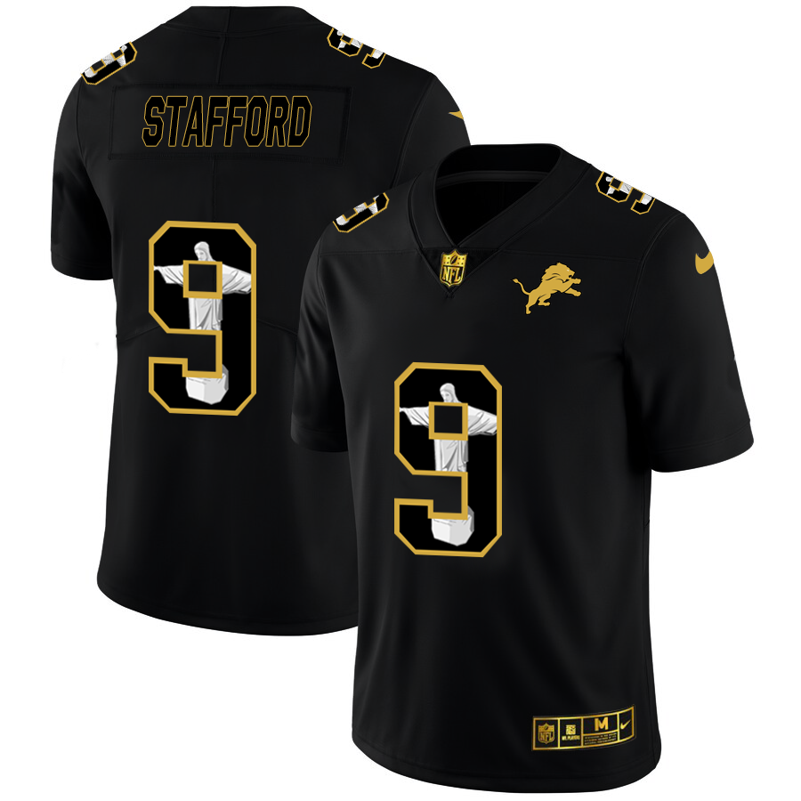Detroit Lions #9 Matthew Stafford Men's Nike Carbon Black Vapor Cristo Redentor Limited NFL Jersey