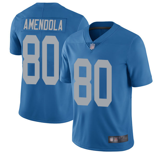 Nike Lions #80 Danny Amendola Blue Throwback Men's Stitched NFL Vapor Untouchable Limited Jersey