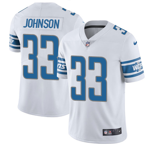 Nike Lions #33 Kerryon Johnson White Men's Stitched NFL Vapor Untouchable Limited Jersey
