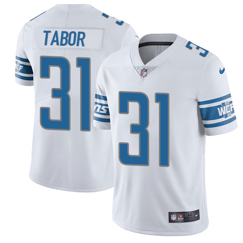 Nike Lions #31 Teez Tabor White Men's Stitched NFL Vapor Untouchable Limited Jersey