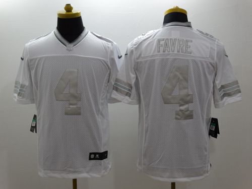 Nike Packers #4 Brett Favre White Men's Stitched NFL Limited Platinum Jersey