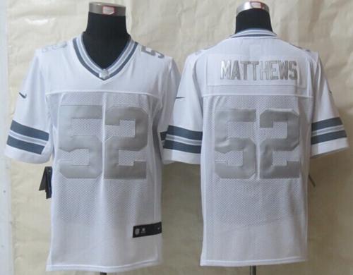 Nike Packers #52 Clay Matthews White Men's Stitched NFL Limited Platinum Jersey