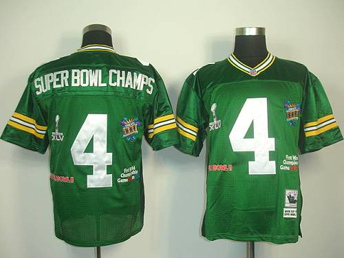 Mitchell And Ness Packers #4 Superbowlchamps Green Stitched NFL Jersey