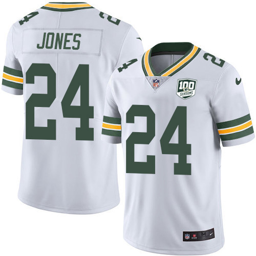 Nike Packers #24 Josh Jones White Men's 100th Season Stitched NFL Vapor Untouchable Limited Jersey