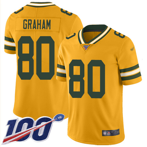 Nike Packers #80 Jimmy Graham Gold Men's Stitched NFL Limited Inverted Legend 100th Season Jersey