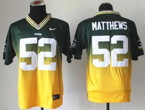 Nike Packers #52 Clay Matthews Green/Gold Men's Stitched NFL Elite Fadeaway Fashion Jersey