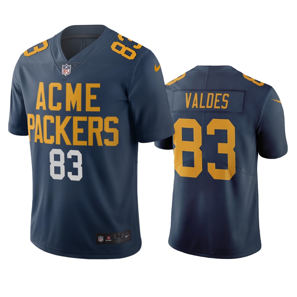 Green Bay Packers #83 Marquez Valdes-Scantling Navy Vapor Limited City Edition NFL Jersey