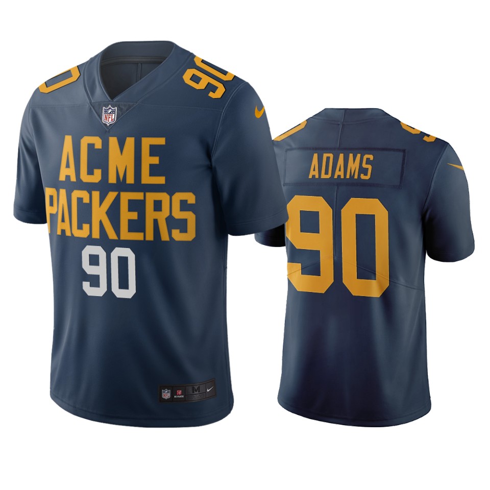 Green Bay Packers #90 Montravius Adams Navy Vapor Limited City Edition NFL Jersey