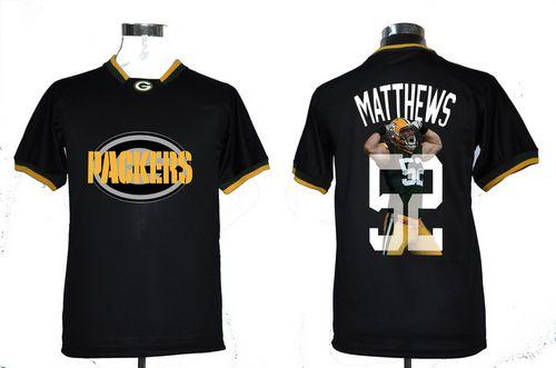 Nike Packers #52 Clay Matthews Black Men's NFL Game All Star Fashion Jersey