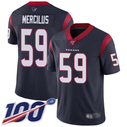 Nike Texans #59 Whitney Mercilus Navy Blue Team Color Men's Stitched NFL 100th Season Vapor Limited Jersey