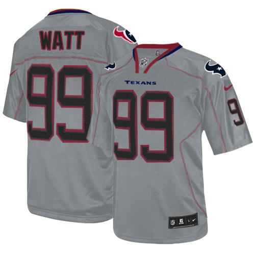 Nike Texans #99 J.J. Watt Lights Out Grey Men's Stitched NFL Elite Jersey