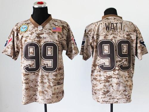 Nike Texans #99 J.J. Watt Camo Men's Stitched NFL New Elite USMC Jersey
