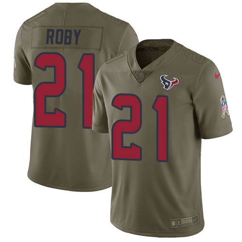 Nike Texans #21 Bradley Roby Olive Men's Stitched NFL Limited 2017 Salute to Service Jersey
