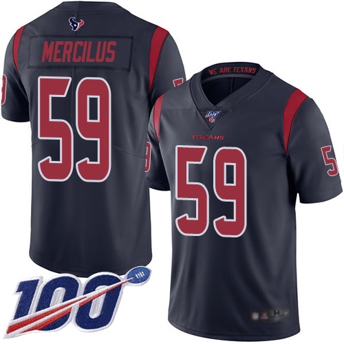 Nike Texans #59 Whitney Mercilus Navy Blue Men's Stitched NFL Limited Rush 100th Season Jersey
