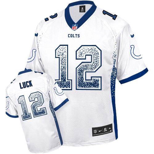 Nike Colts #12 Andrew Luck White Men's Stitched NFL Elite Drift Fashion Jersey