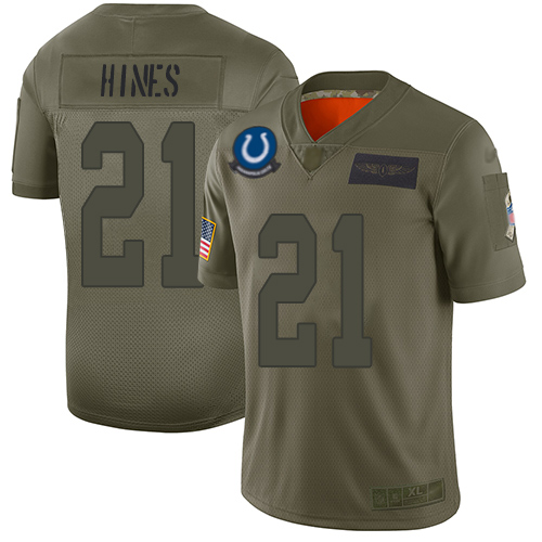 Nike Colts #21 Nyheim Hines Camo Men's Stitched NFL Limited 2019 Salute To Service Jersey