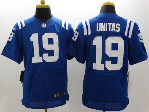 Nike Colts #19 Johnny Unitas Royal Blue Team Color Men's Stitched NFL Elite Jersey