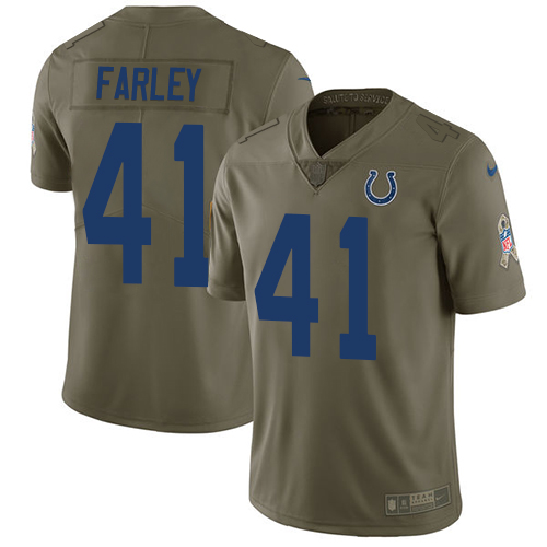 Nike Colts #41 Matthias Farley Olive Men's Stitched NFL Limited 2017 Salute To Service Jersey