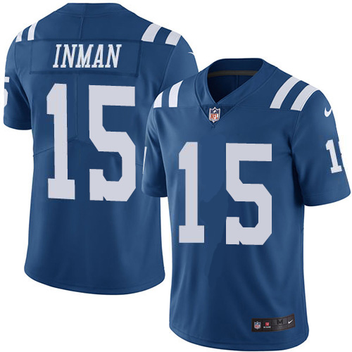 Nike Colts #15 Dontrelle Inman Royal Blue Men's Stitched NFL Limited Rush Jersey