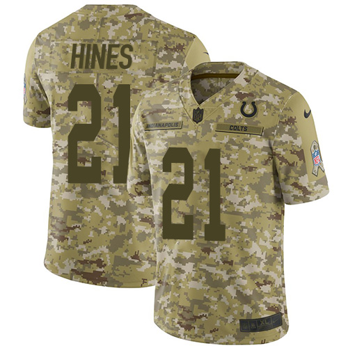 Nike Colts #21 Nyheim Hines Camo Men's Stitched NFL Limited 2018 Salute To Service Jersey