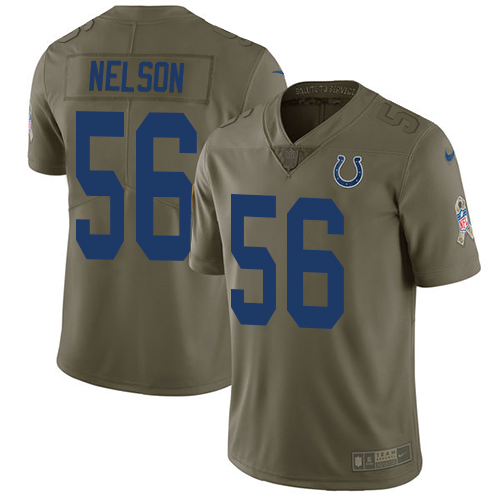 Nike Colts #56 Quenton Nelson Olive Men's Stitched NFL Limited 2017 Salute to Service Jersey
