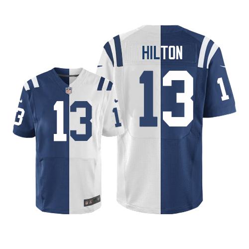 Nike Colts #13 T.Y. Hilton Royal Blue/White Men's Stitched NFL Elite Split Jersey
