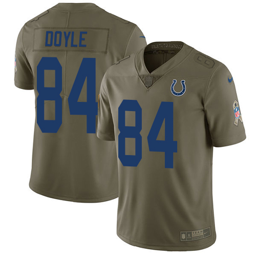 Nike Colts #84 Jack Doyle Olive Men's Stitched NFL Limited 2017 Salute To Service Jersey
