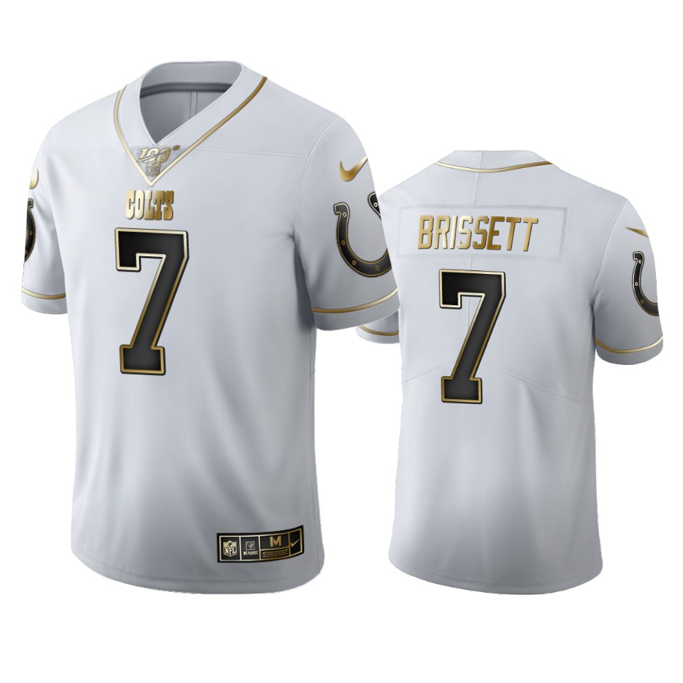 Indianapolis Colts #7 Jacoby Brissett Men's Nike White Golden Edition Vapor Limited NFL 100 Jersey